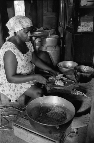 A woman cooking, San Basilio de Palenque, Colombia, 1977