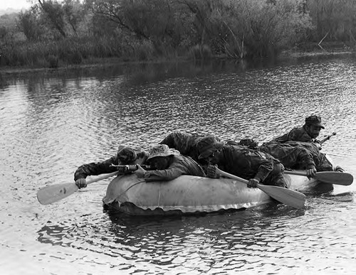 Survival school students attempt a beachhead assault, Liberal, 1982