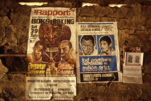 Boxing posters on a wall, San Basilio de Palenque, 1976