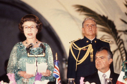 Queen Elizabeth II, President Miguel de la Madrid, Mexico, 1983