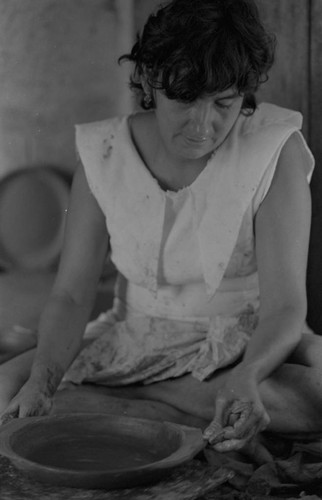 Artisan at work, La Chamba, Colombia, 1975