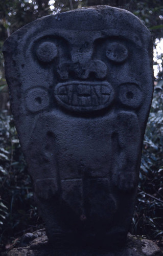 Carved stone slab, San Agustín, Colombia, 1975