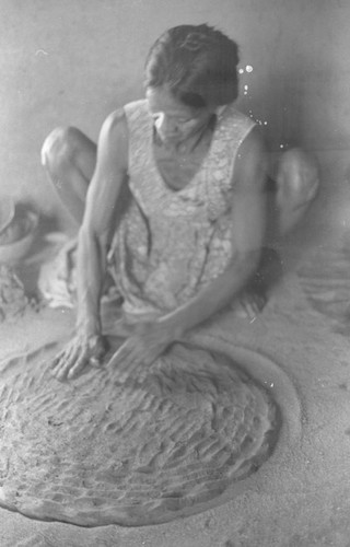 Woman making pottery, La Chamba, Colombia, 1975