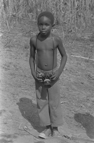 Boy with camera, San Basilio del Palenque, ca. 1978