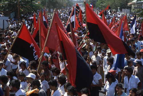 Colorful flags, Nicaragua, 1983