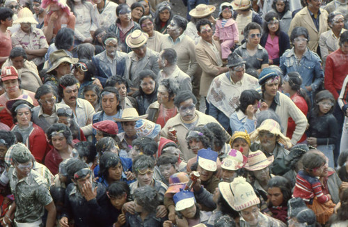 Large crowd at the Blacks and Whites Carnival, Nariño, Colombia, 1979