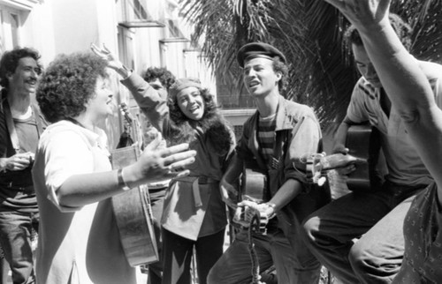 Musicians at a rally, Managua, 1979