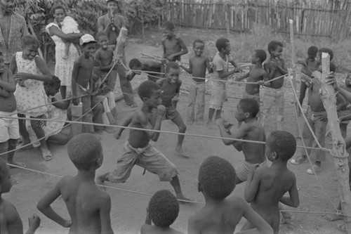 Children boxing inside ring, San Basilio del Palenque, ca. 1978