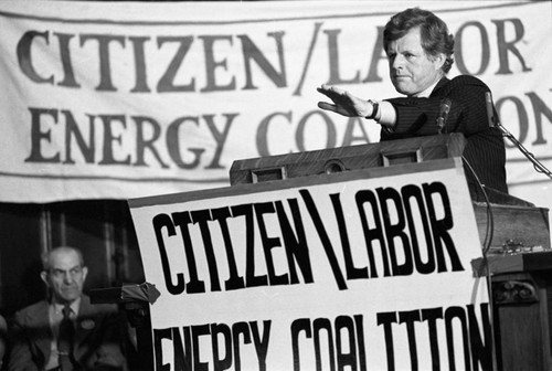 Ted Kennedy at podium, Philadelphia, 1980