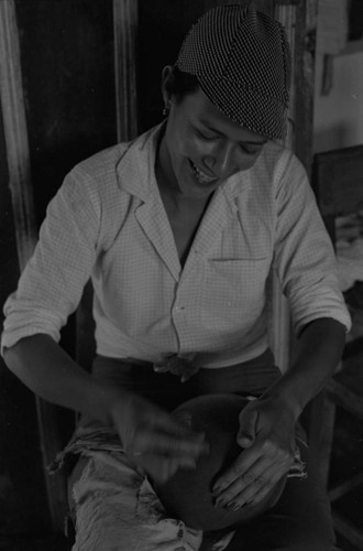 Artisan at work, La Chamba, Colombia, 1975