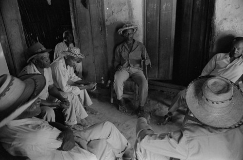 Men in conversation, San Basilio de Palenque, Colombia, 1977