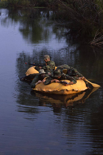 Survival school students attempt a beachhead assault, Liberal, 1982