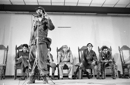 Members of the National Directorate at a press conference, Nicaragua, 1979