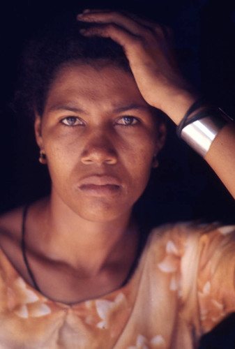 Woman close-up, San Basilio de Palenque, 1976