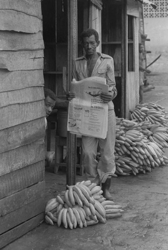 A man and his bananas, Barbacoas, Colombia, 1979