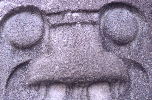 Stone statue close-up, San Agustín, Colombia, 1975