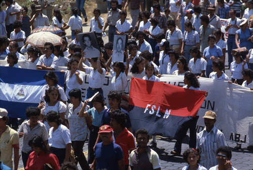 Portraits in a crowd, Nicaragua, 1983