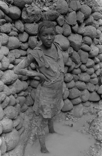 Portrait of a girl in the mud, Barbacoas, Colombia, 1979