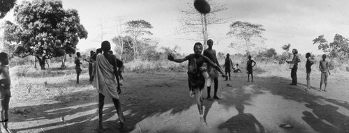 Boys playing outdoors, Tanzania, 1979