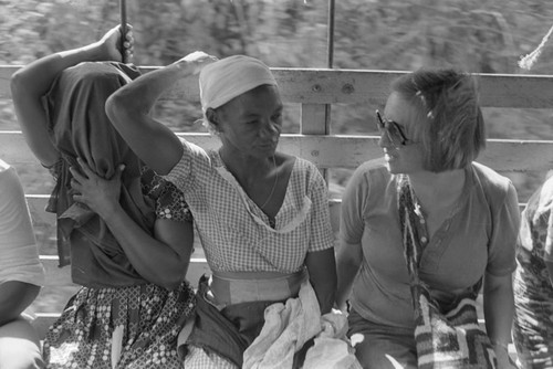 Nina S. de Friedemann traveling on a truck, Cartagena Province, ca. 1978