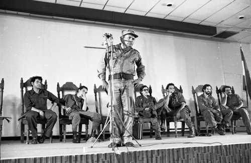 Members of the National Directorate at a press conference, Nicaragua, 1979