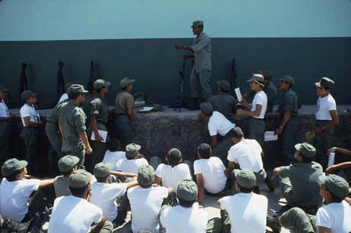 U.S. advisor instructs a group of cadets, Ilopango, San Salvador, 1983