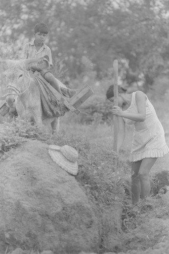 Woman extracting clay, La Chamba, Colombia, 1975