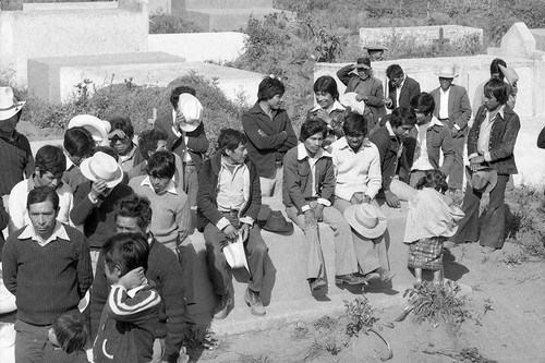 Mayan civilians at a cemetery, Chimaltenango, 1982