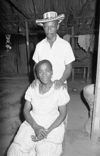 Couple's portrait inside a home, San Basilio de Palenque, 1976