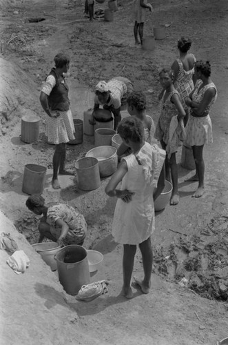 Young women collecting water, San Basilio de Palenque, Colombia, 1977