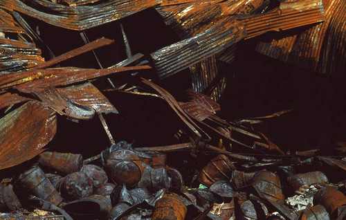 Destroyed factory, Managua, 1979