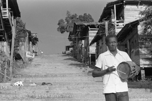 A man and his drum, Barbacoas, Colombia, 1979