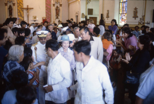 Queen Elizabeth in church, Mexico, 1983