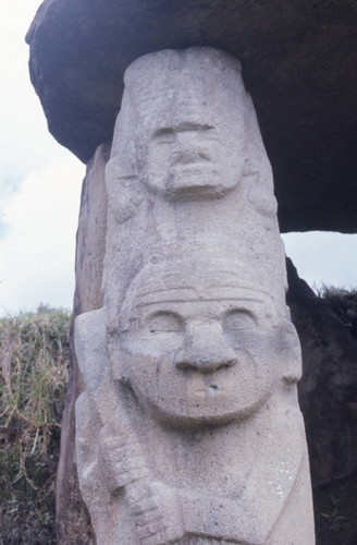 Double guardian stone statue, San Agustín, Colombia, 1975