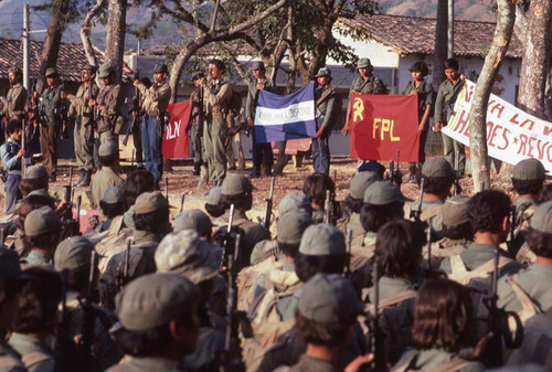 Guerrillas political meeting, La Palma, 1983