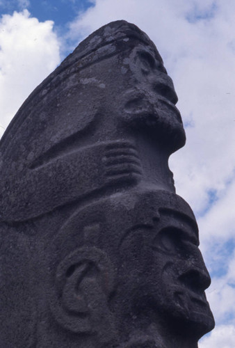 Double guardian stone statue, San Agustín, Colombia, 1975