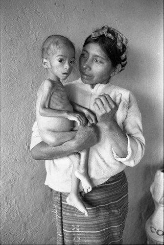 Refugee woman and malnurished child, Chiapas, 1983