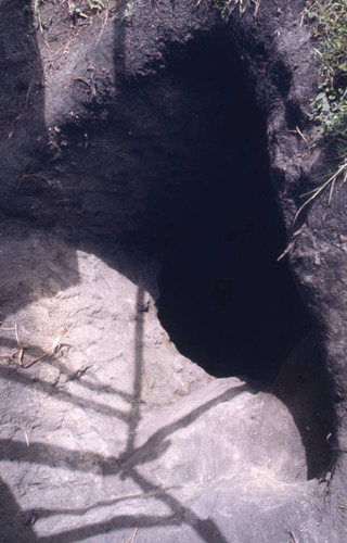 The entrance to a hypogeum, Tierradentro, Colombia, 1975