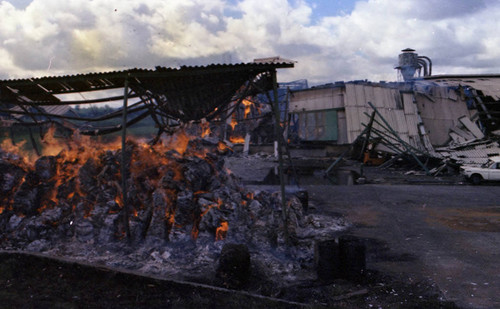 Burning structure, Managua, 1979