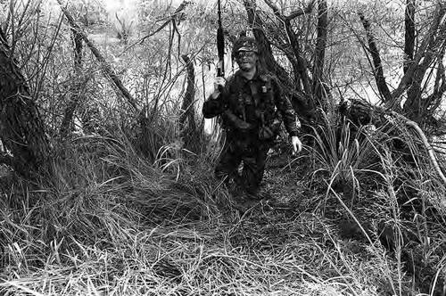 Survival school student on an obstacle course, Liberal, 1982