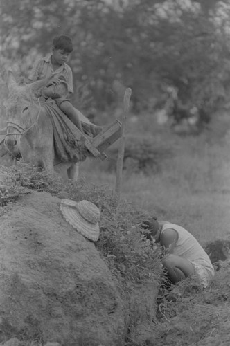 Woman extracting clay, La Chamba, Colombia, 1975