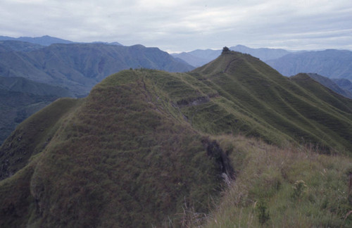 A panoramic view of the mountains, Tierradentro, Colombia, 1975