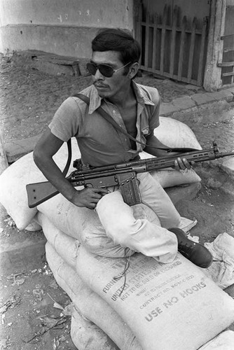 Paramilitary man with rifle, Alegría, Usulután, 1983