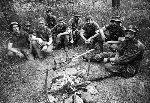 Instructor, assistants and survival school students, Liberal, 1982