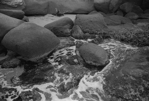 A rock formation on the beach, Tayrona, Colombia, 1976