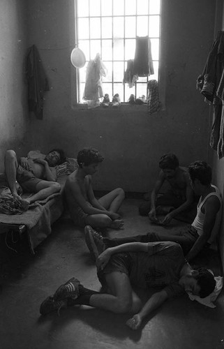 Men in prison cell, Nicaragua, 1980