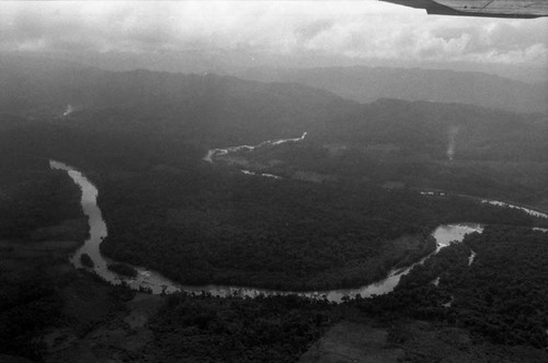 Aerial view of a river, Chiapas, 1983