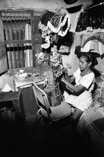 Woman making a headdress, Barranquilla, Colombia, 1977