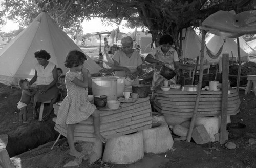 People at a refugee camp, Costa Rica, 1979