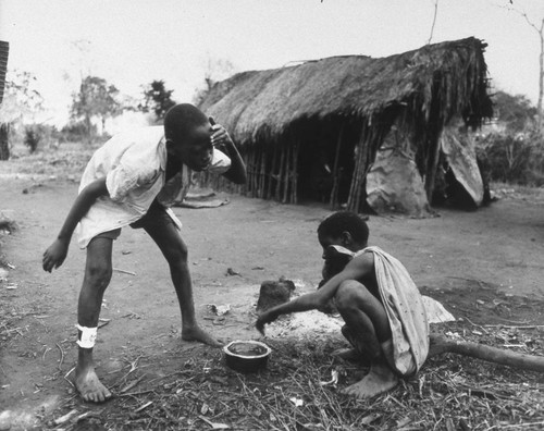 Boys in Maasai village, Tanzania, 1979
